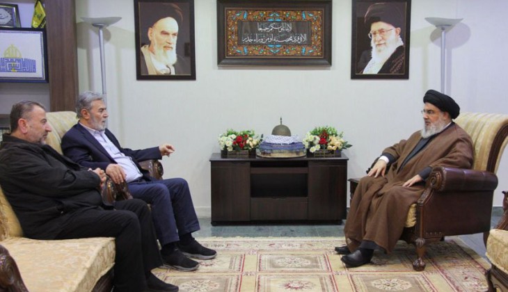 رهبران حماس و جهاد اسلامی با سید حسن نصرالله گفتگو کردند