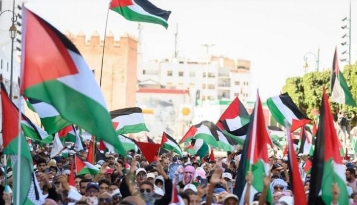 تظاهرات مردم مراکش در حمایت از فلسطین و محکومیت محاصره غزه